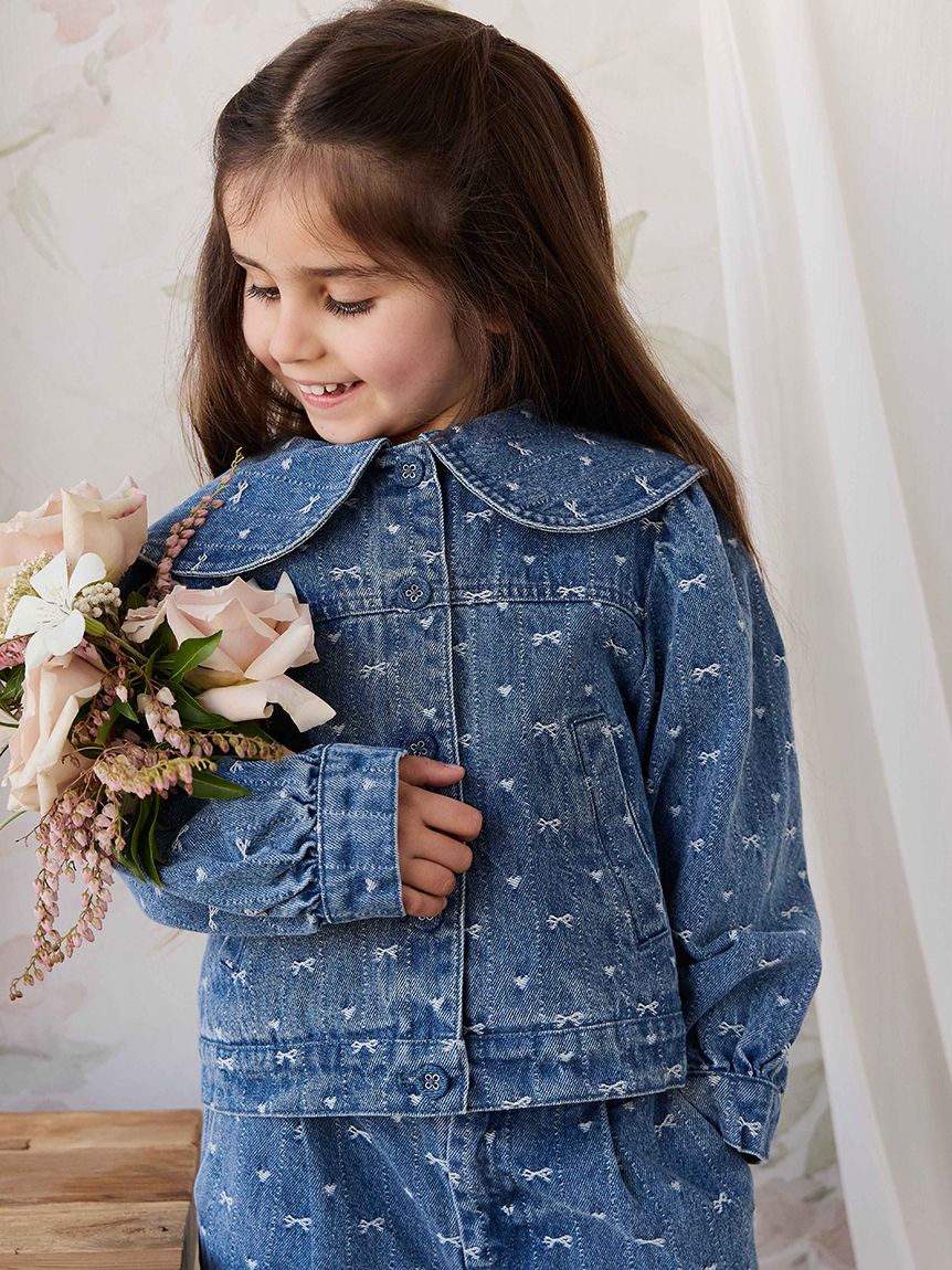 ベビー＆キッズ】リボンJQデニムジャケットAmour Bows Denim（80