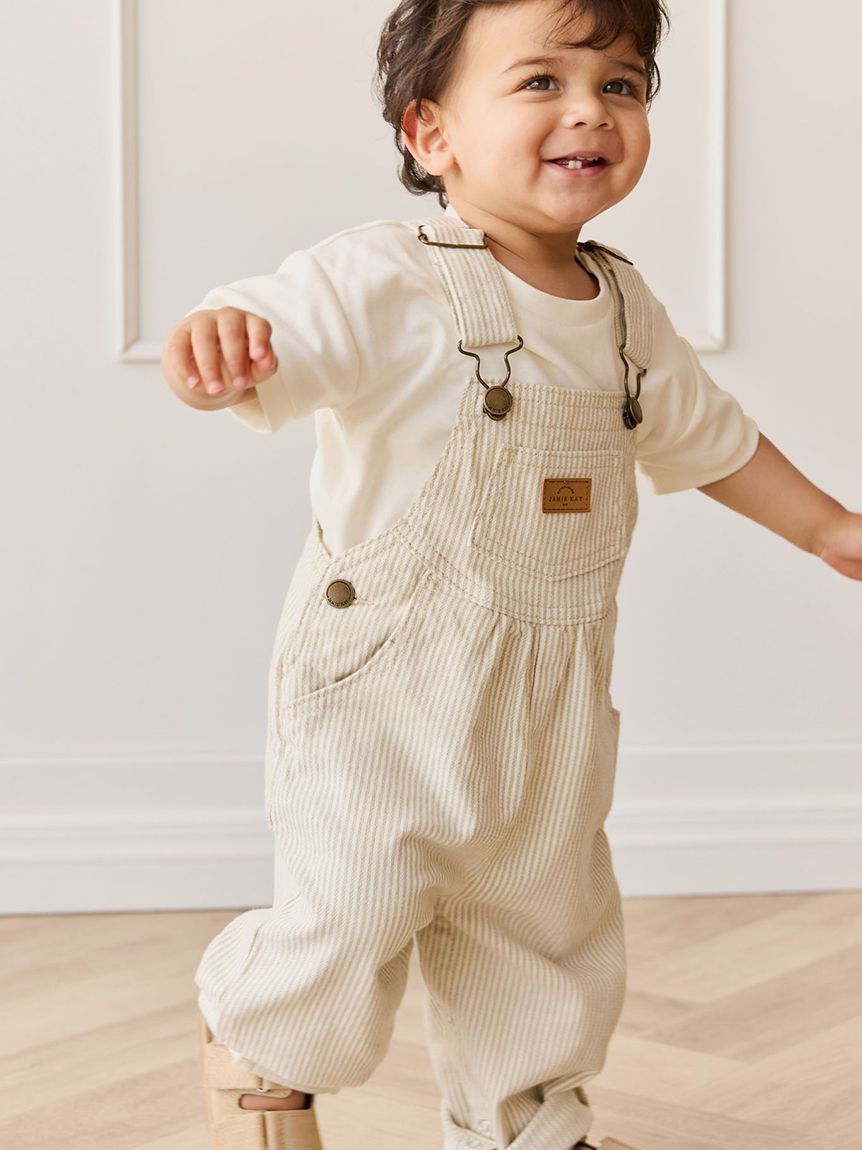 ツィルオーバーオールFine Vertical Stripe Sandy Brown/Cloud(洋服