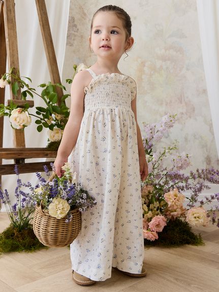 小花柄ジャンプスーツ Juniper Fields Blue(洋服) │ JAMIE KAY