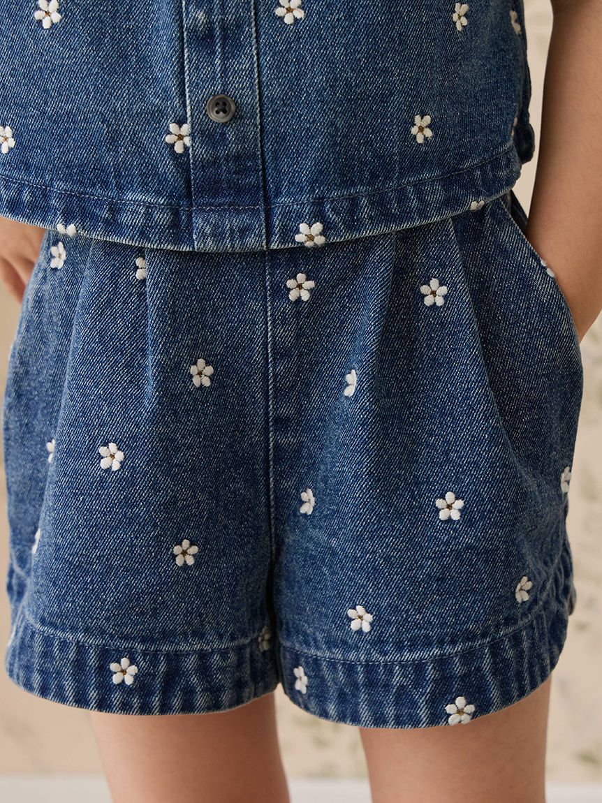 ベビー＆キッズ】フラワーデニムショートパンツ Josie Floral Denim