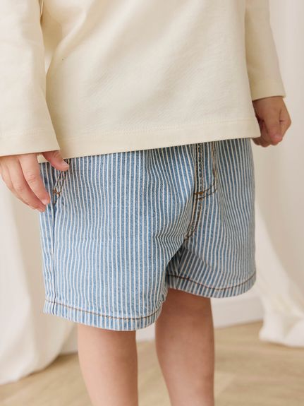 ベビー＆キッズ】ヒッコリーショートパンツHoliday Stripe（70?120cm