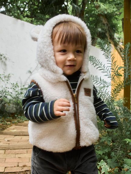 【ベビー＆キッズ】シープボアクマ耳ベスト（80～120cm）