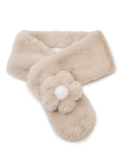 フェイクファーフラワーマフラー