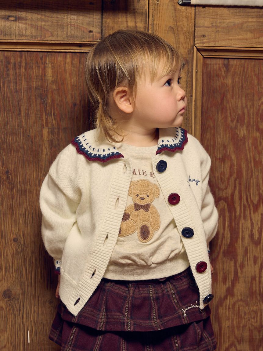 衿付きニットカーディガン