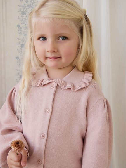 【ベビー＆キッズ】フリル襟ニットカーデ Peachy Keen Marle（70～120cm）