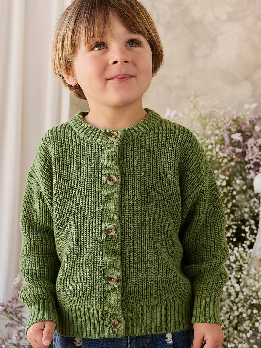 ベビー＆キッズ】ニットカーディガン Matcha（70～100cm）(洋服