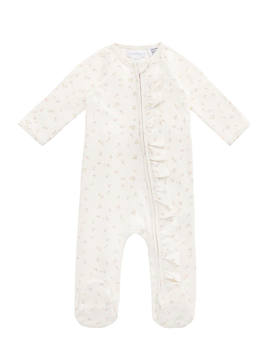 足つきロンパースBriella Whisper／オーガニックコットン(洋服