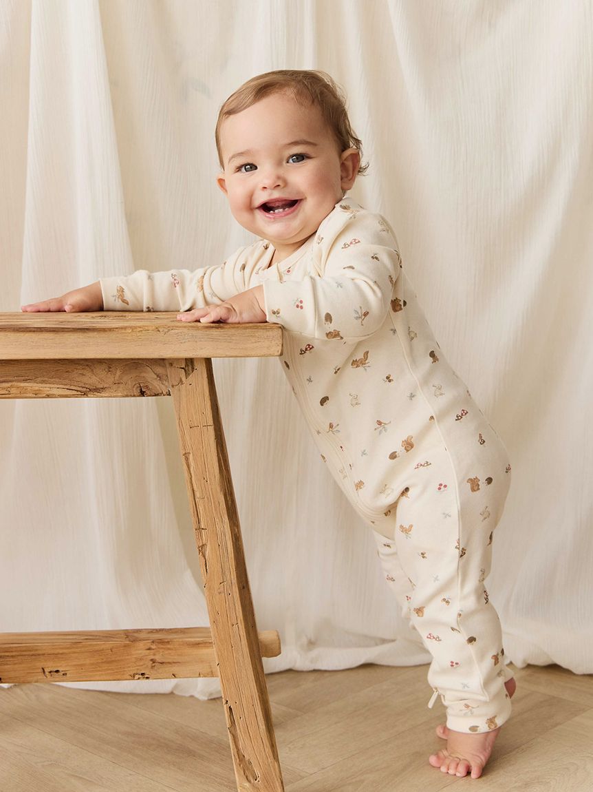 長袖ロンパースForest Gathering／オーガニックコットン(洋服