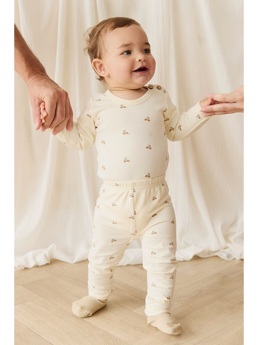 長袖ボディスーツForest Night Acorns／オーガニックコットン(洋服