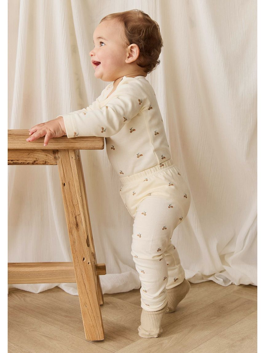 長袖ボディスーツForest Night Acorns／オーガニックコットン(洋服