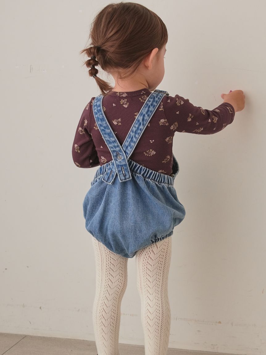 販路限定】長袖ボディスーツSimone Huckleberry／オーガニックコットン