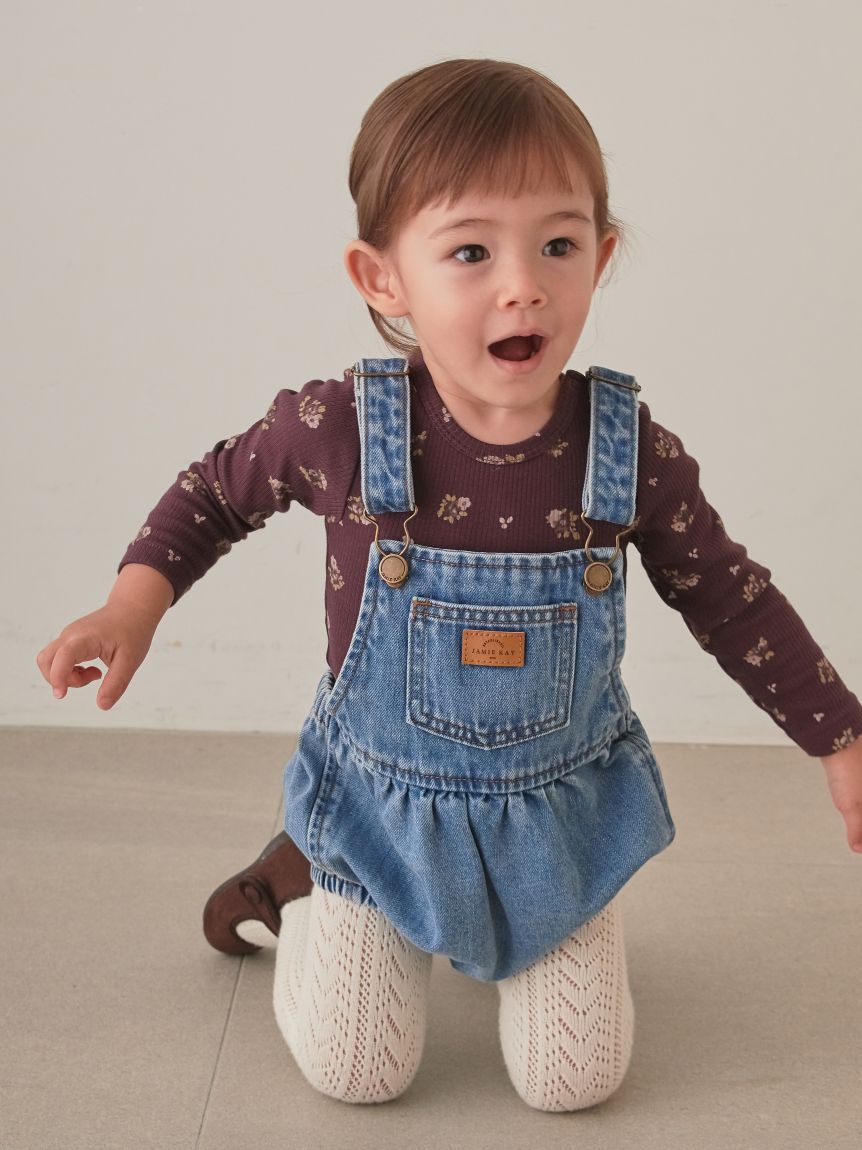 販路限定】長袖ボディスーツSimone Huckleberry／オーガニックコットン