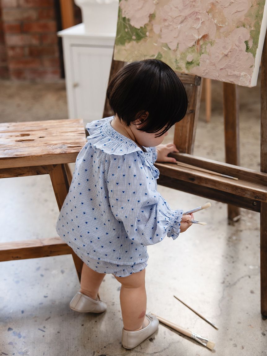 【最終値下げ】‼️ネイビー ブルマ サイズ150 ハートプリントブルマ Stripe Indigo(洋服) │ JAMIE KAY （ジェイミー
