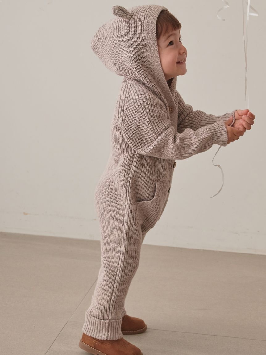 くま耳ニットロンパースMoleskin Marle(洋服) │ JAMIE KAY