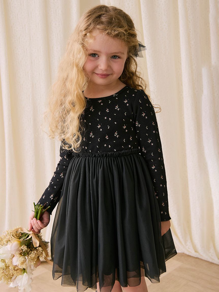 極美品✨フォクシー デイジーベロア チュールドットワンピース ブラック 40 FOXEY ベロアワンピース 37578 DAISY VELOUR デイジーベロア 黒