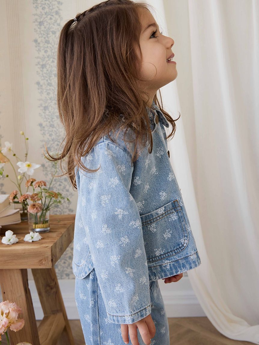 ベビー＆キッズ】フローラルデニムジャケット Tully Floral Denim（80