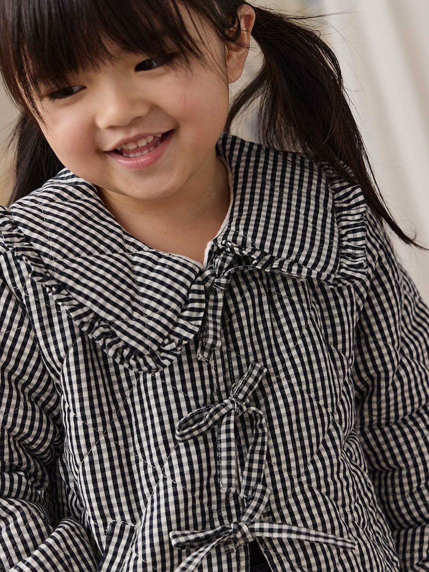 BURBERRYCHILDREN 12y キルティングジャケット　 メガチェック ベビー＆キッズ】チェックジャケット Petite Gingham Graphite（80