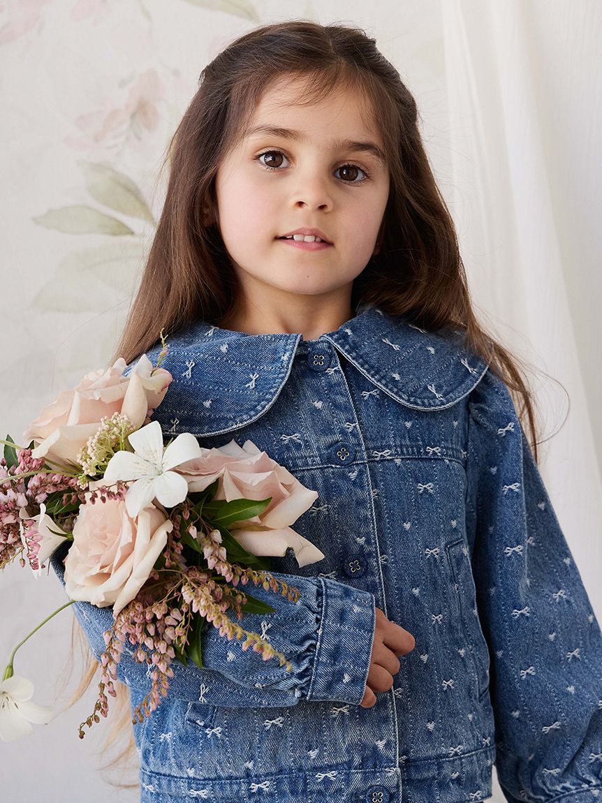 ベビー＆キッズ】リボンJQデニムジャケットAmour Bows Denim（80