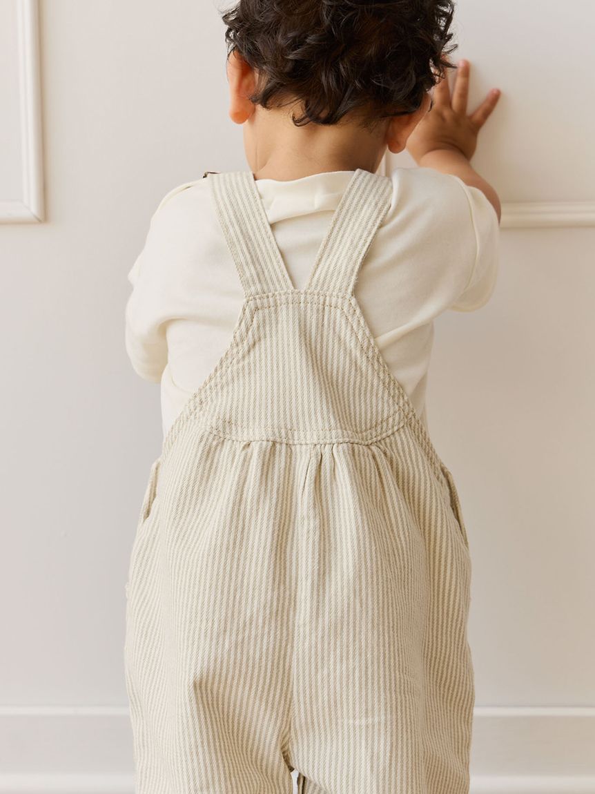 ツィルオーバーオールFine Vertical Stripe Sandy Brown/Cloud(洋服