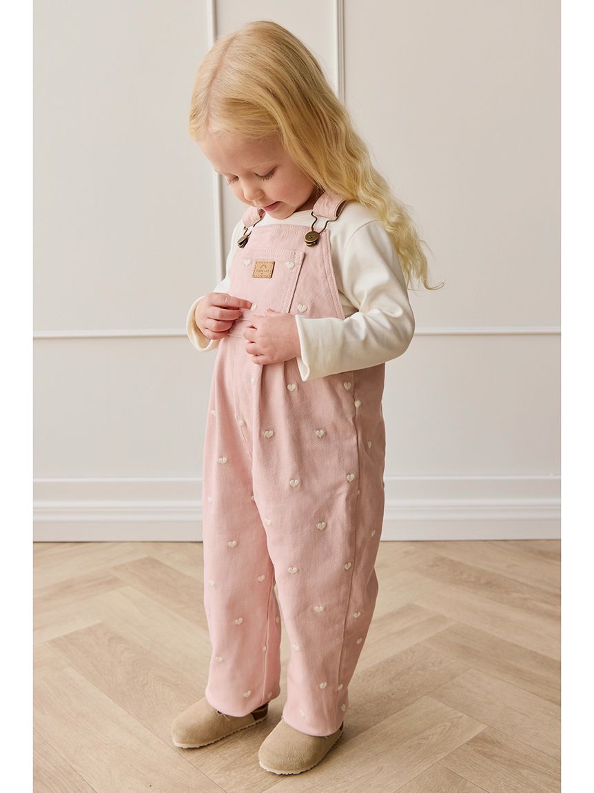 コットンツィルオーバーオールPetite Heart Peach(洋服) │ JAMIE KAY