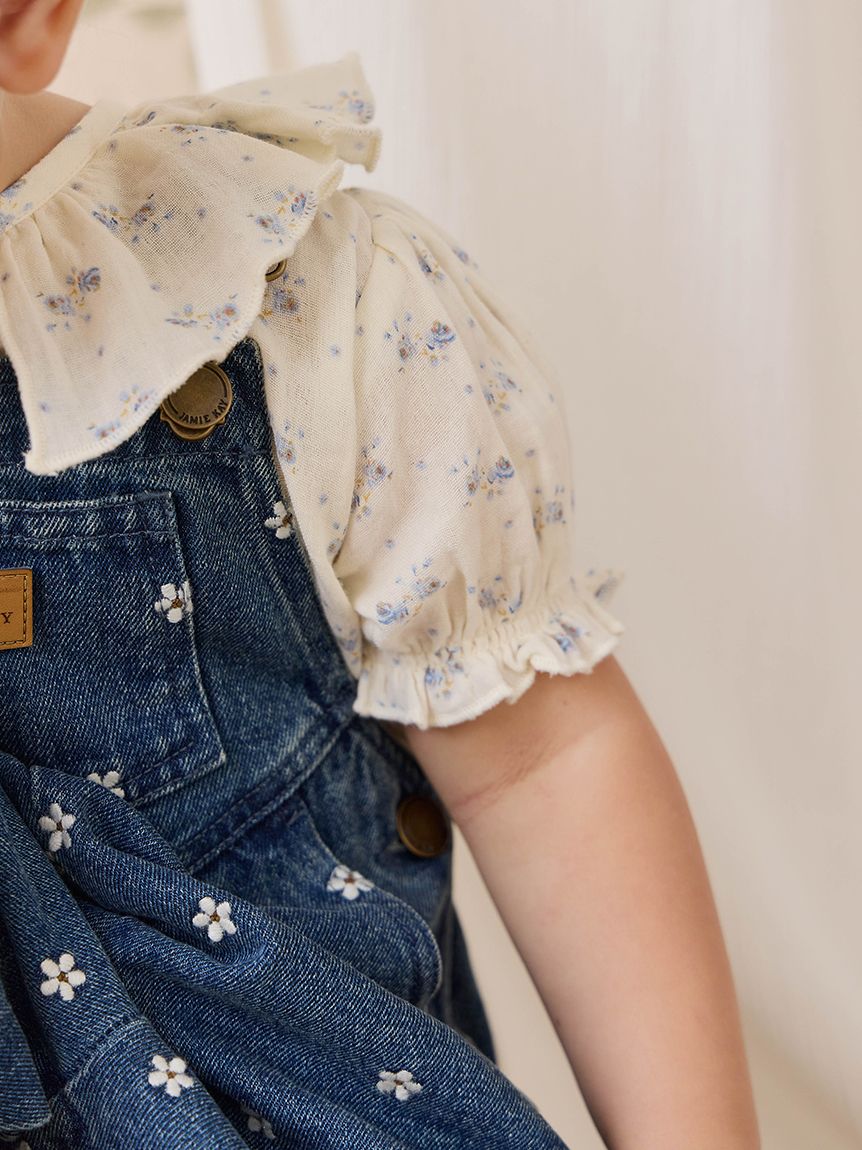 Ｙ's ワイズ 美品23SS キュプラコットン ピグメントダイ オーバーオール フラワーデニムオーバーオールJosie Floral Denim(洋服) │ JAMIE KAY