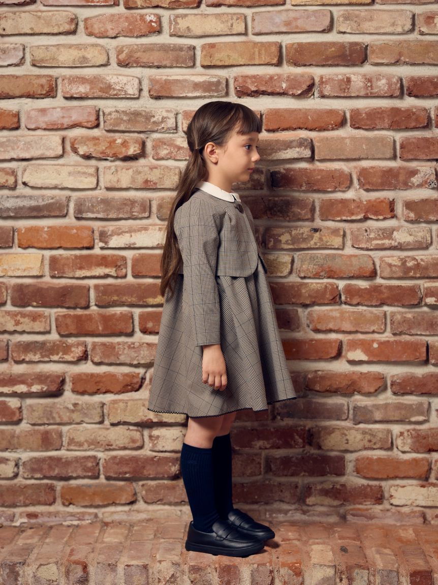 キッズ】2Wayチェックワンピース＋ボレロセット（110～130cm）(洋服