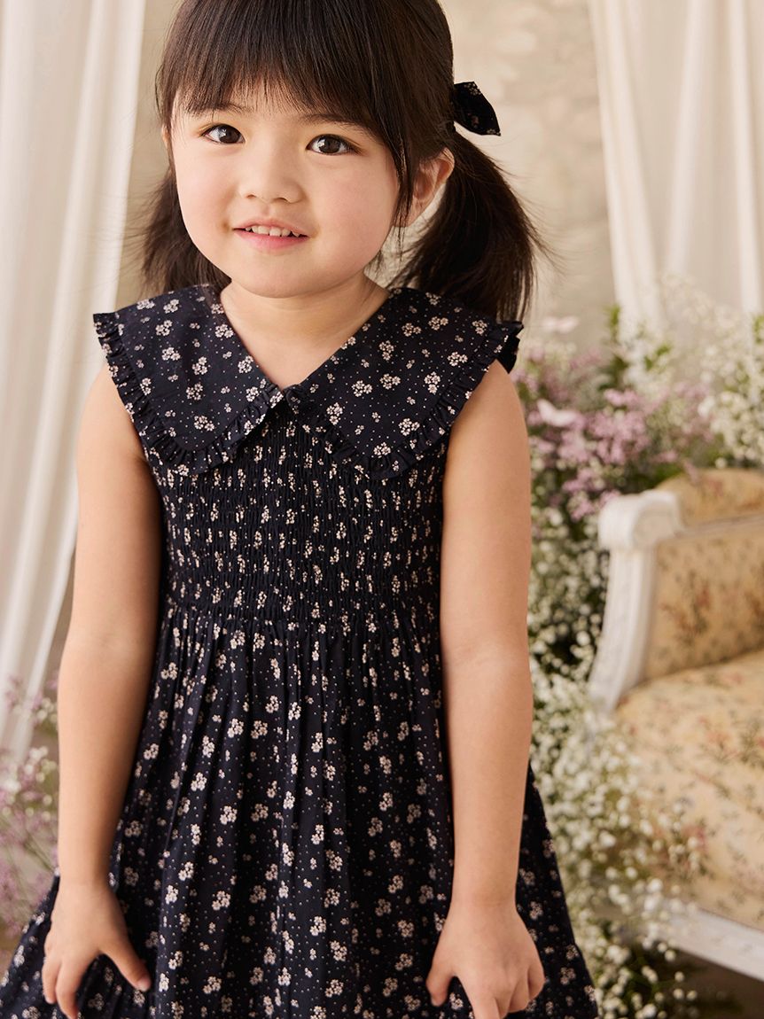 ベビー＆キッズ】花柄ノースリーブワンピース Maisie Navy