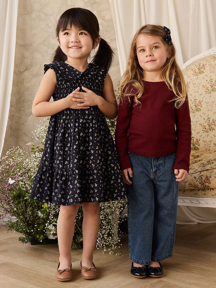 ベビー＆キッズ】花柄ノースリーブワンピース Maisie Navy