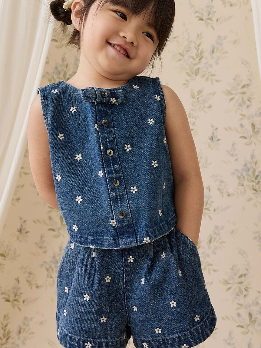 ベビー＆キッズ】フラワーデニムショートパンツ Josie Floral Denim