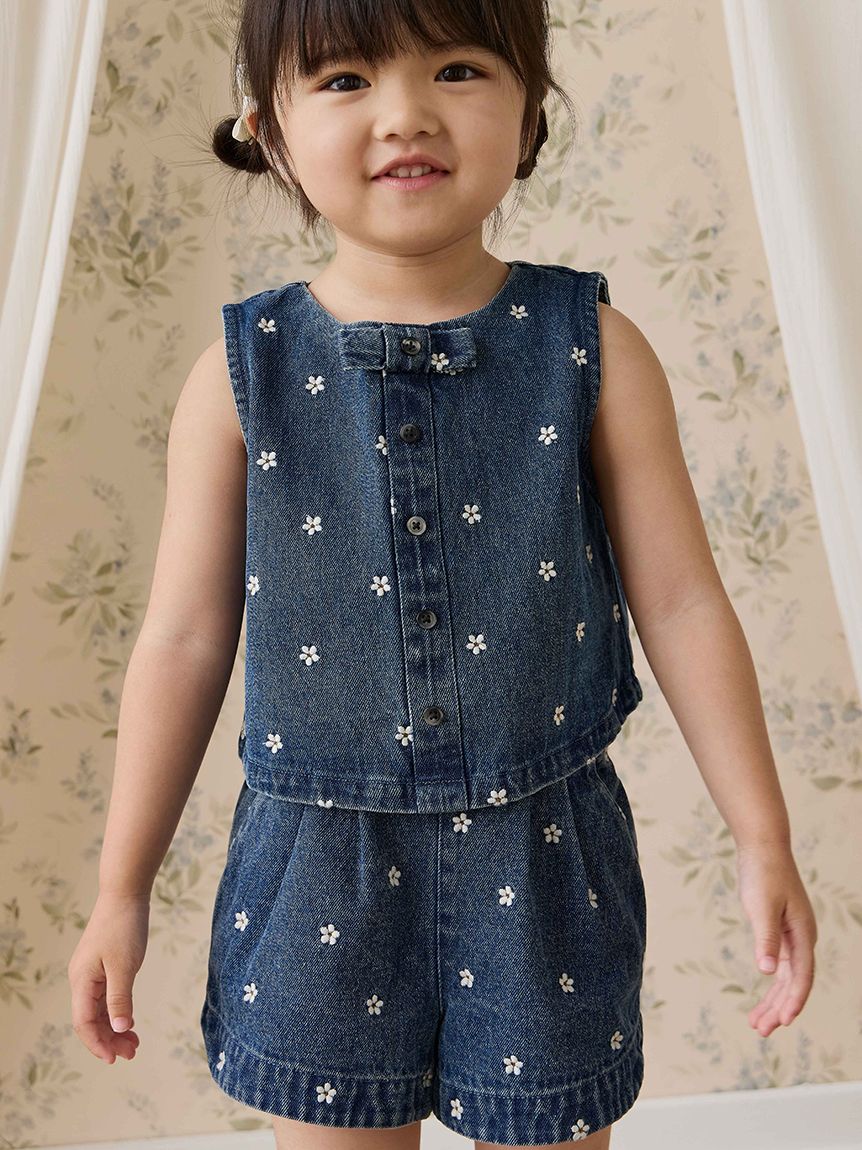 ベビー＆キッズ】フラワーデニムショートパンツ Josie Floral Denim
