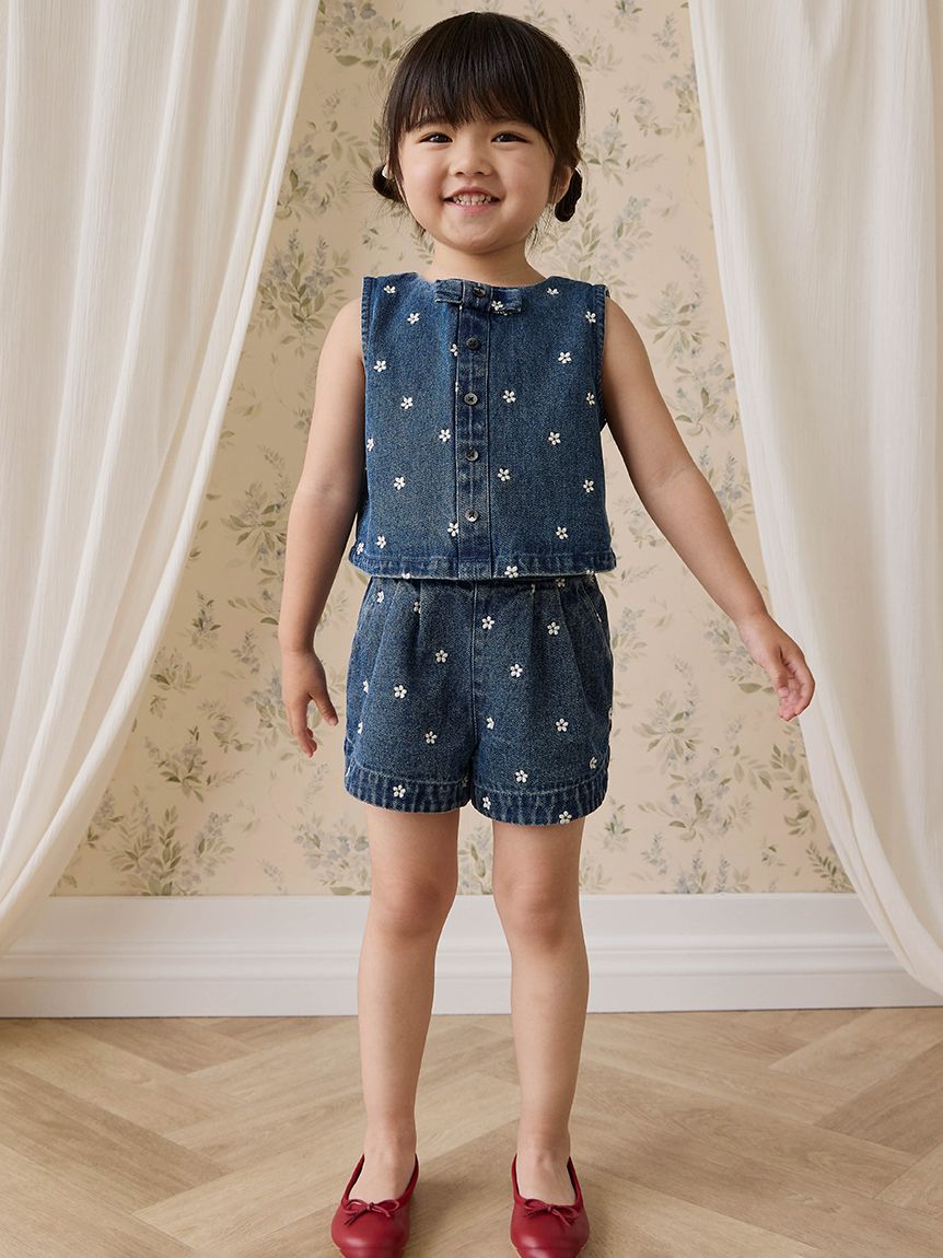 ベビー＆キッズ】フラワーデニムショートパンツ Josie Floral Denim