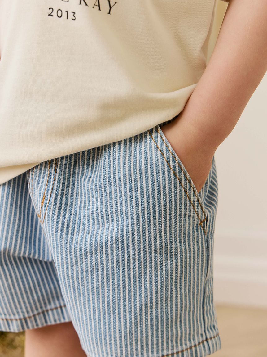 ベビー＆キッズ】ヒッコリーショートパンツHoliday Stripe（70?120cm