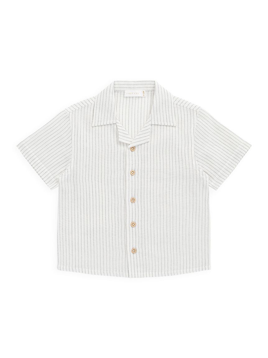 半袖シャツ Mini Pinstripe Parchment Dawn(洋服) │ JAMIE KAY
