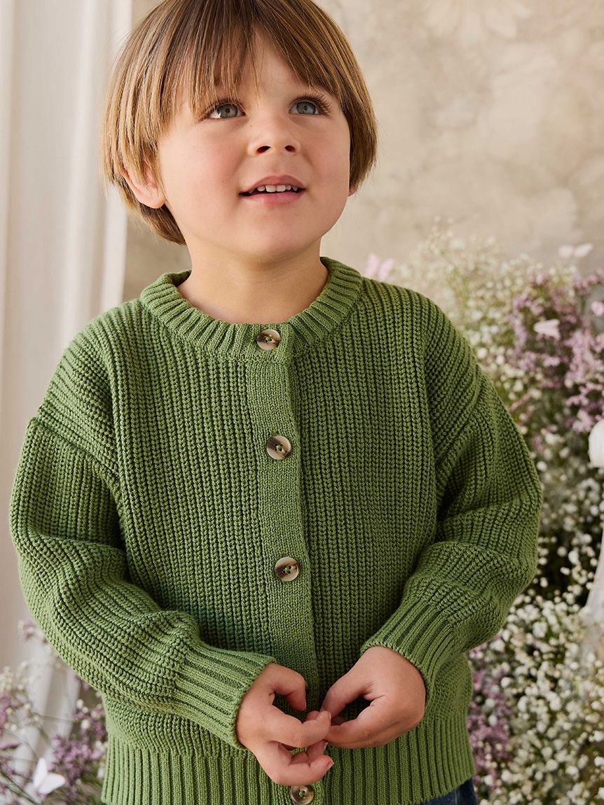 ベビー＆キッズ】ニットカーディガン Matcha（70～100cm）(洋服
