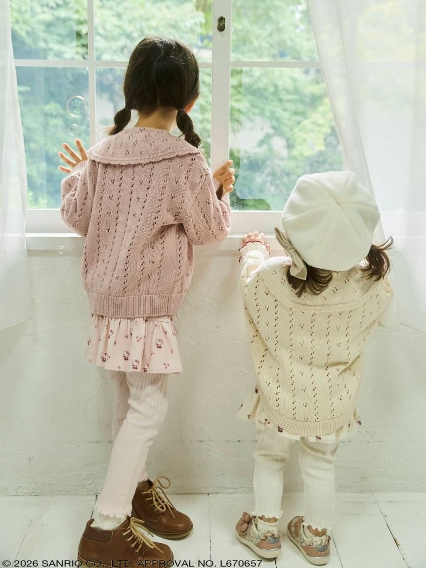 HELLO KITTY/ベビー＆キッズ】モチーフ付きニットカーディガン（80
