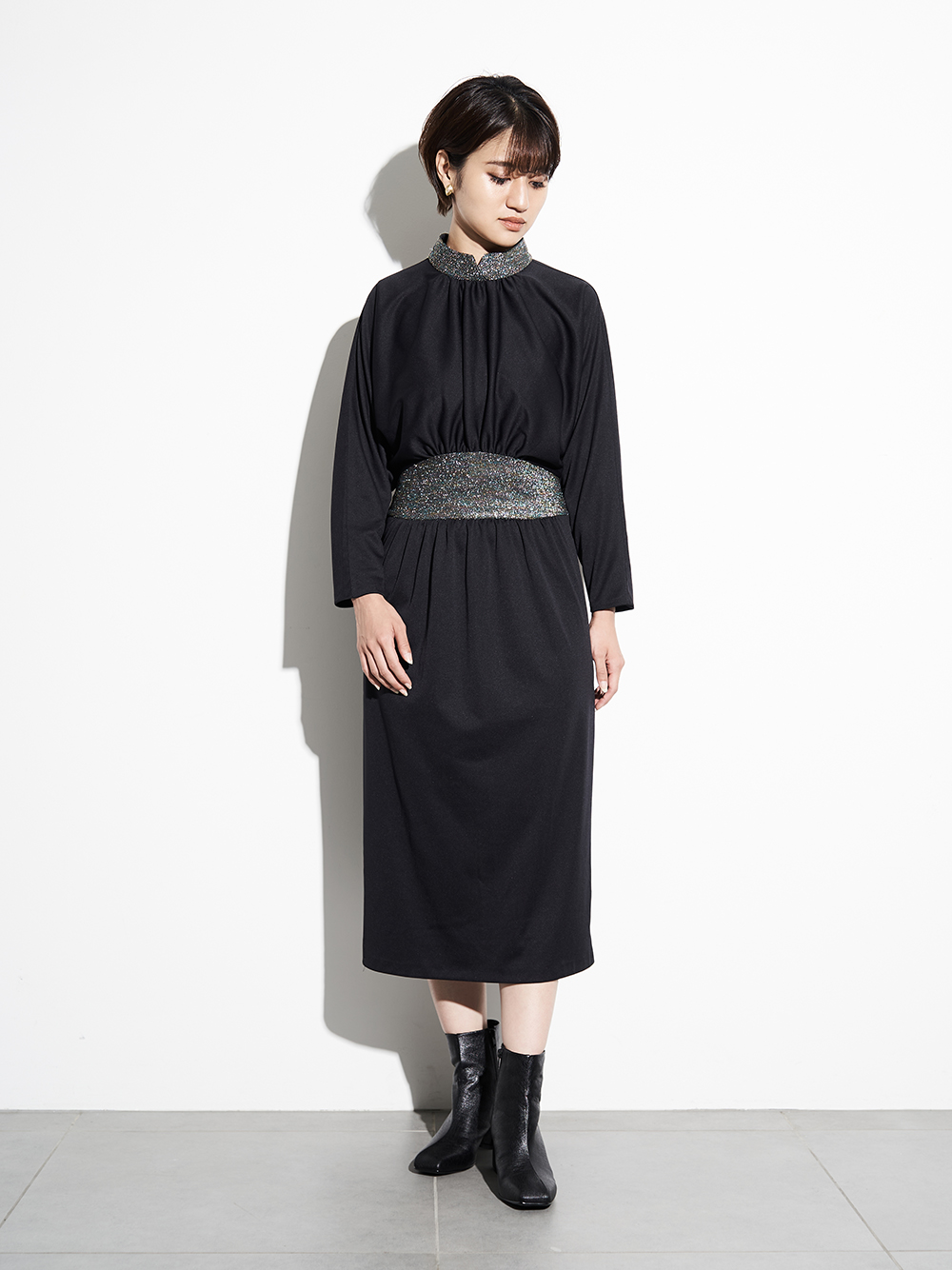 ヴィンテージブラックラメドレス