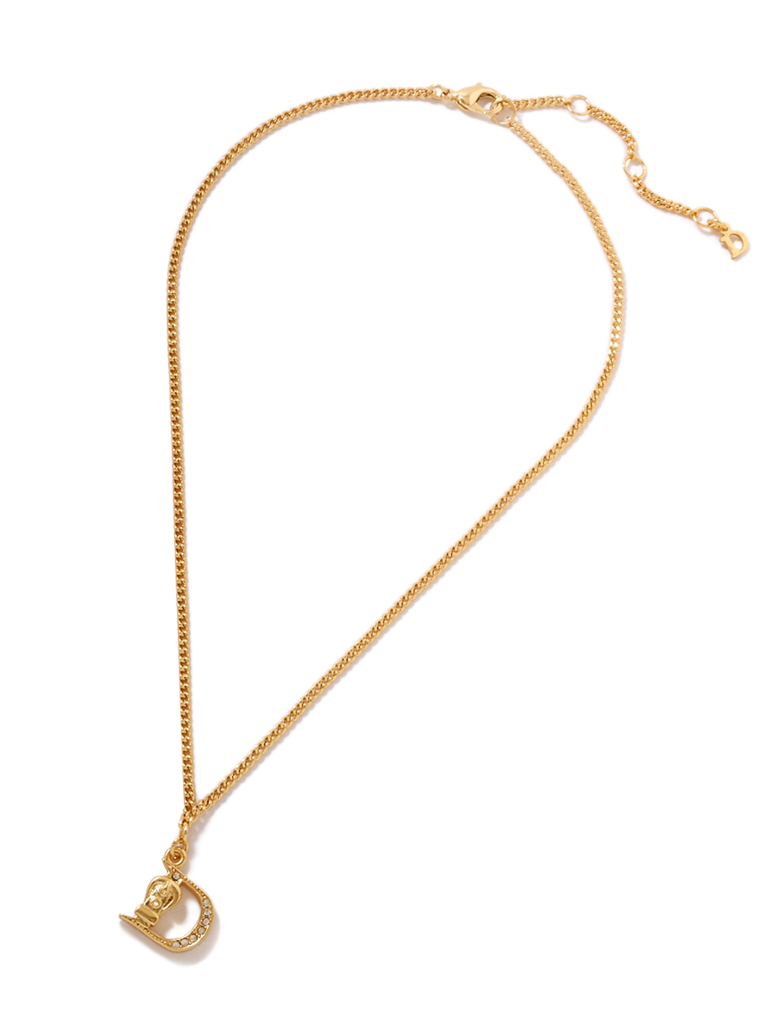 Christian DiorラインストーンDロゴネックレス