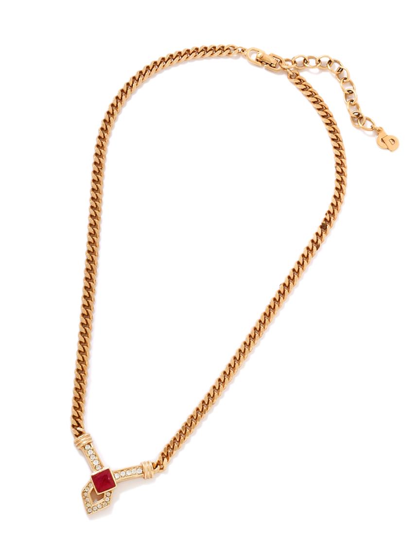 Christian Diorカラーストーントップネックレス