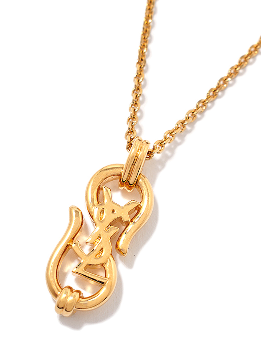 サンローラン　ネックレス YSL カサンドラロゴネックレス(ヴィンテージアクセサリー
