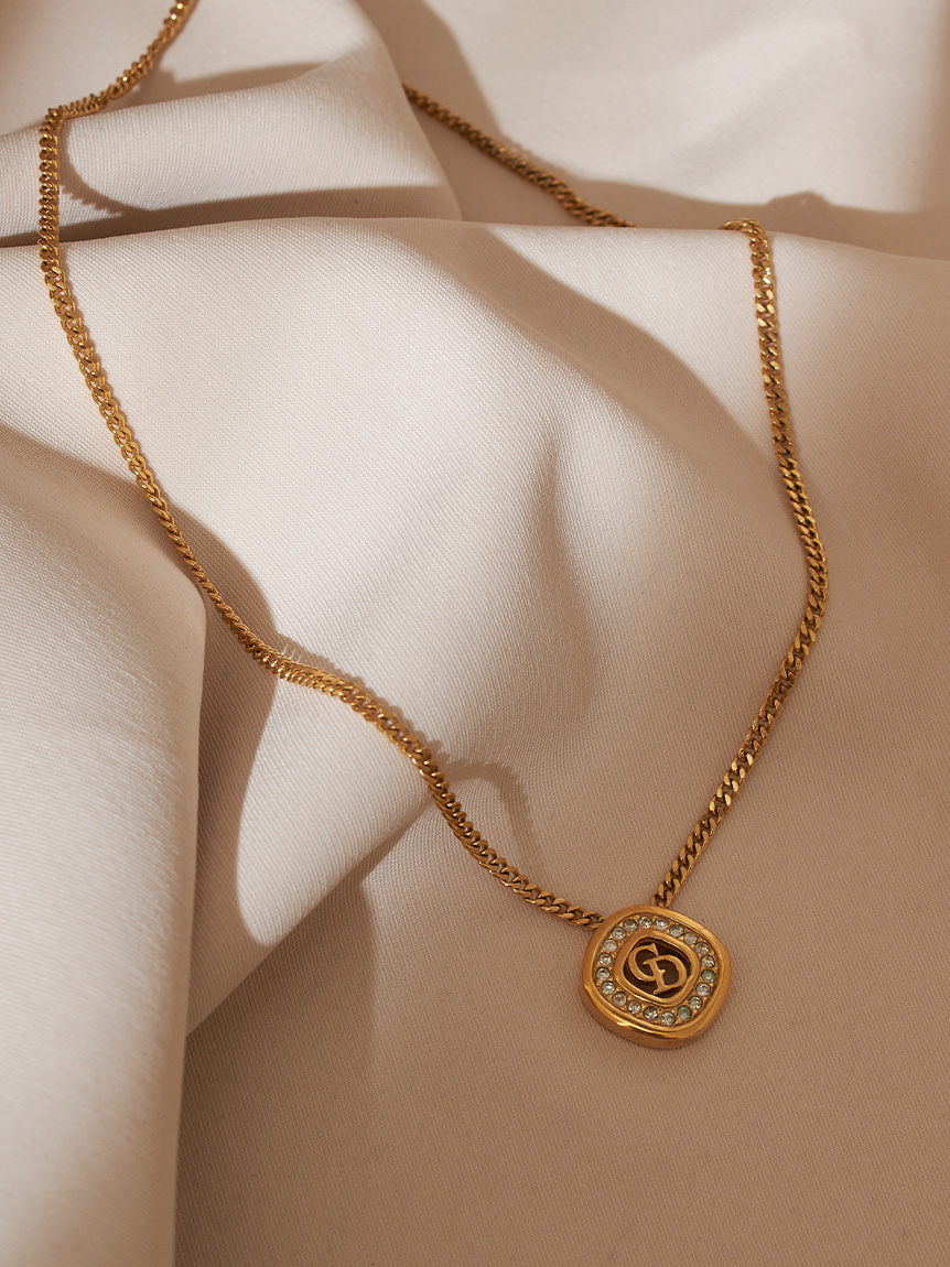 Christian Dior CD ロゴネックレス(ヴィンテージアクセサリー