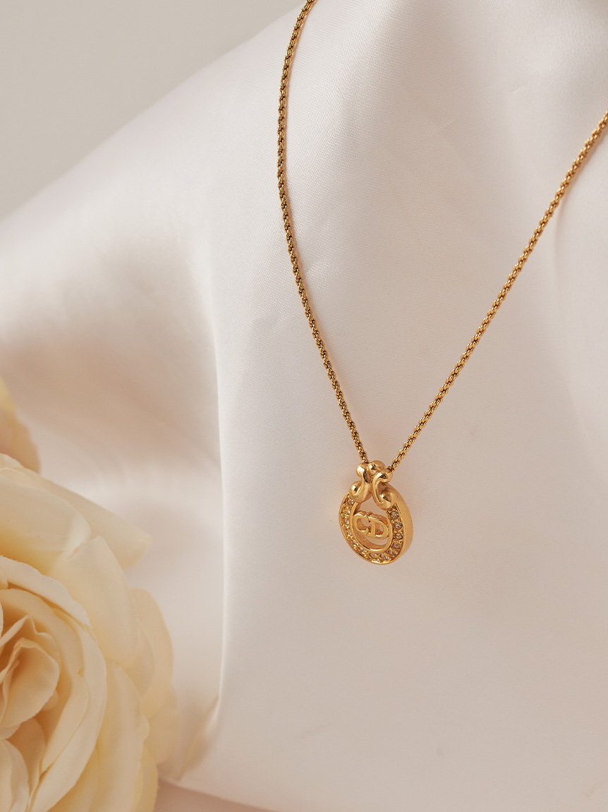 Christian Dior CD ロゴネックレス(ヴィンテージアクセサリー