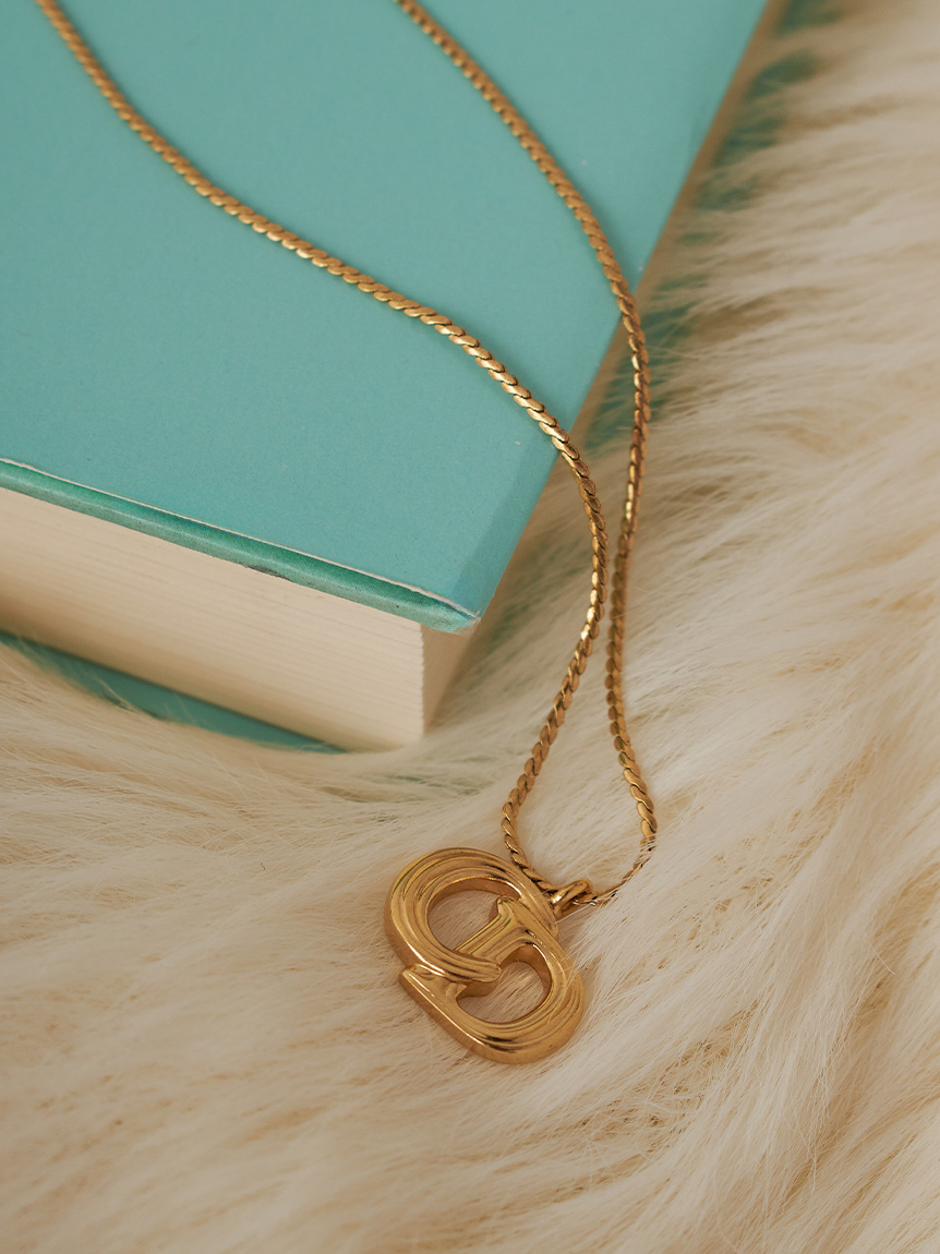 Christian Dior CD ロゴネックレス(ヴィンテージアクセサリー