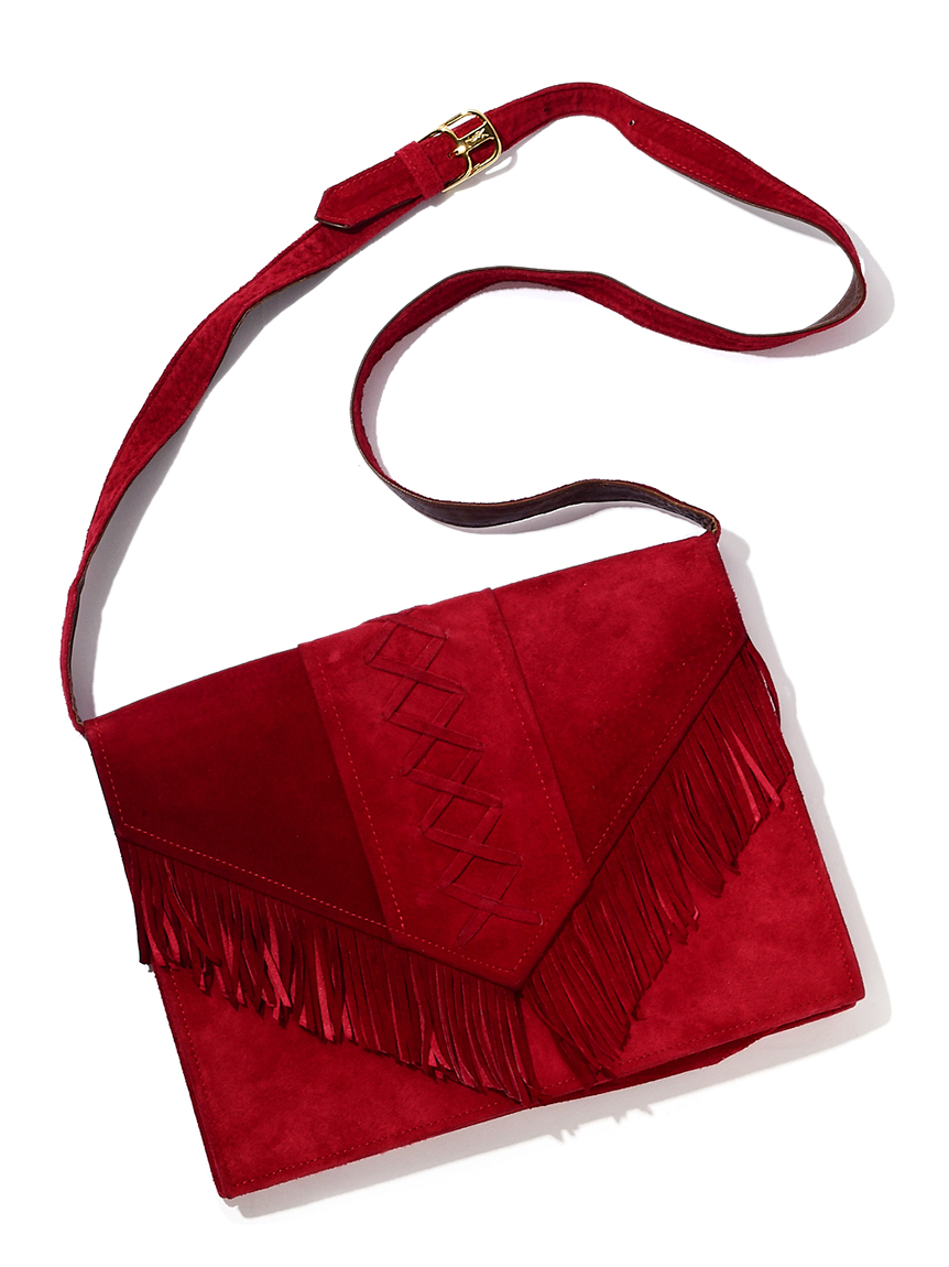 YSLスエードフリンジフラップショルダー