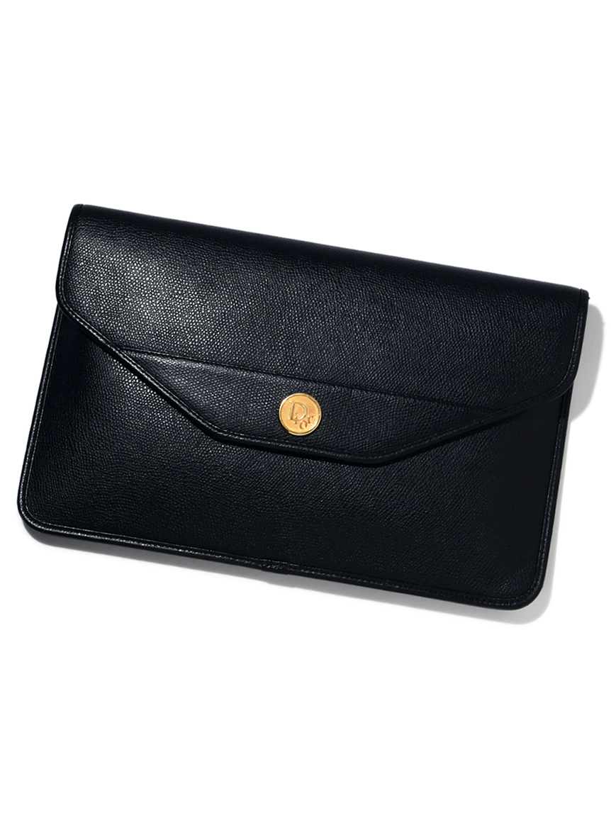 Christian Diorロゴフラップクラッチバッグ