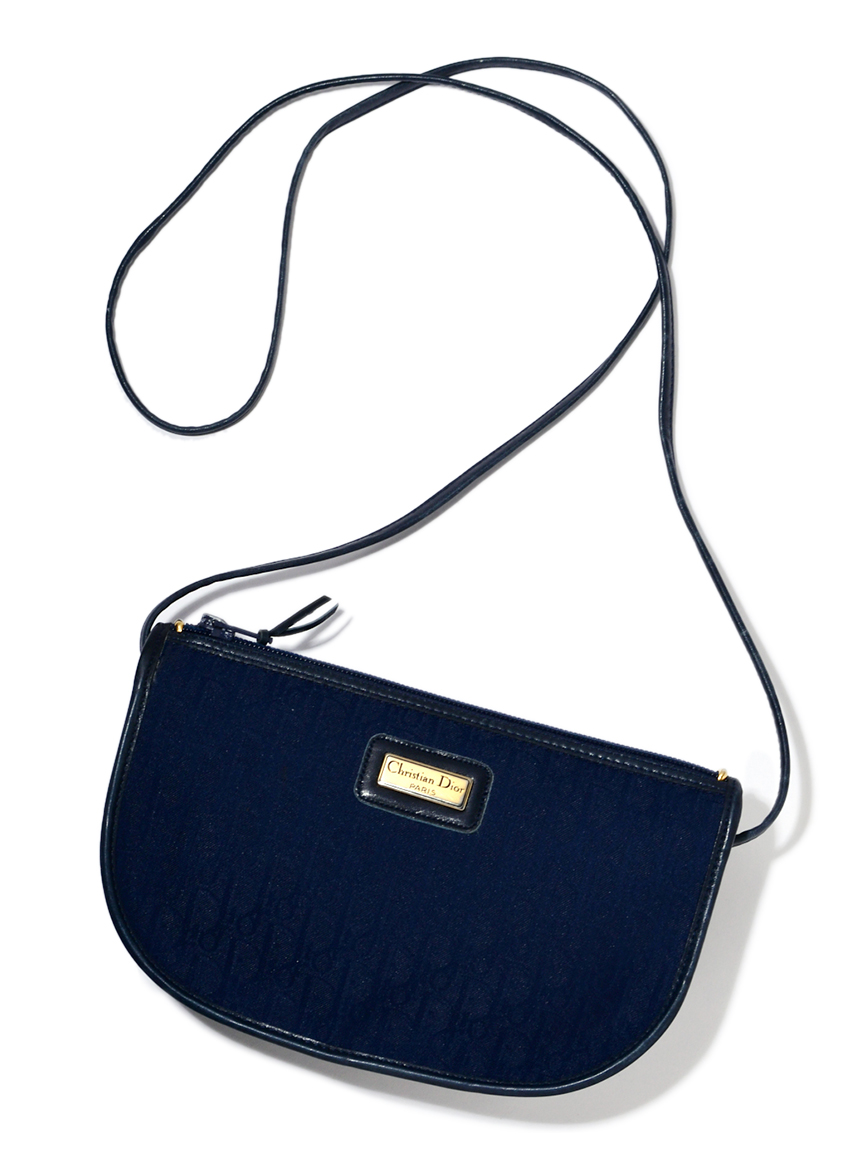 Christian Diorロゴモノグラムキャンバスショルダーバッグ