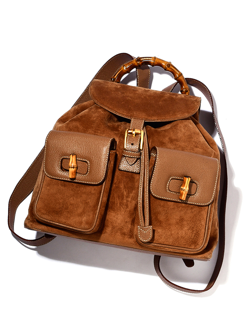 GUCCIバンブースエードリュック