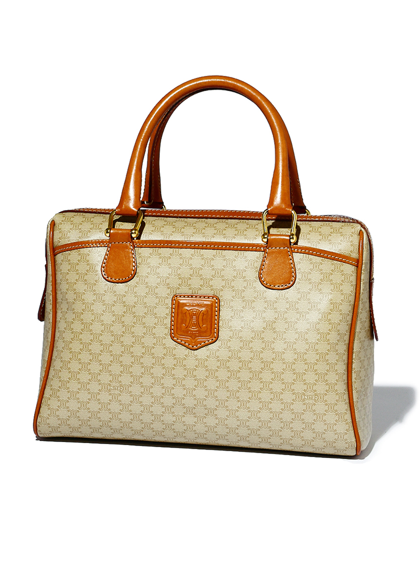 CELINEマカダムホワイトモノグラムボストン