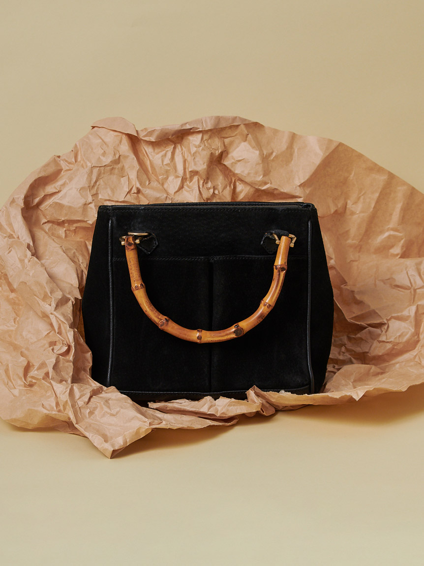 GUCCI バンブースエード2wayショルダー(ヴィンテージバッグ GUCCI バンブースエード2wayショルダー(ヴィンテージバッグ