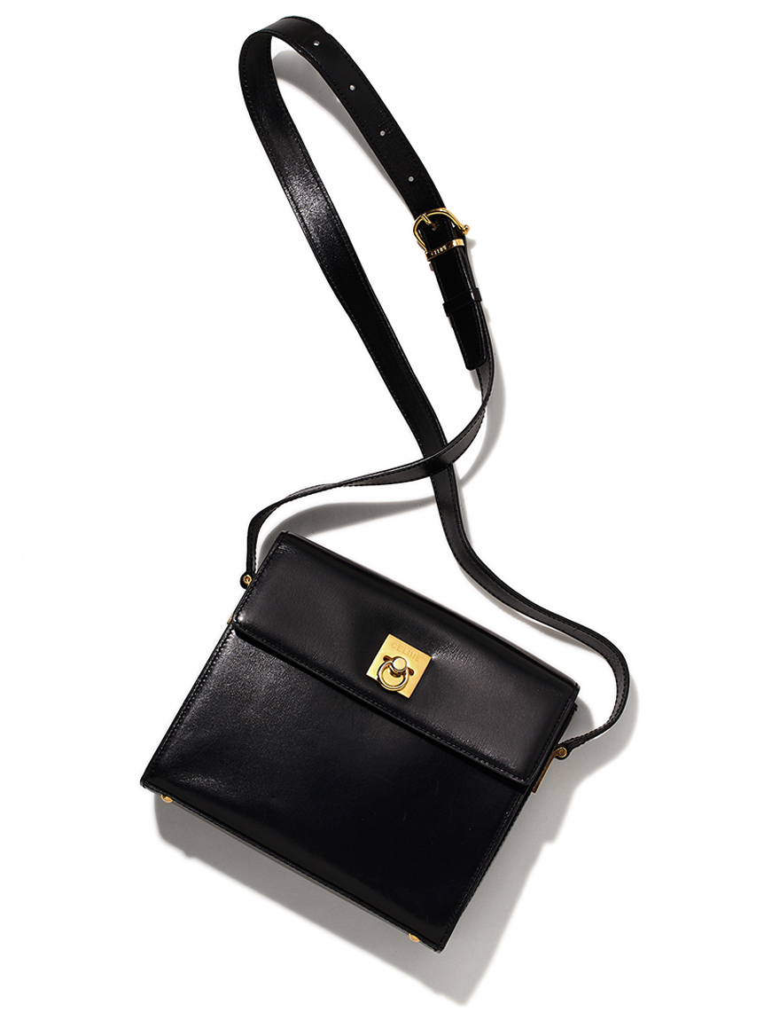 CELINE ロゴリングフラップショルダー(ヴィンテージバッグ 