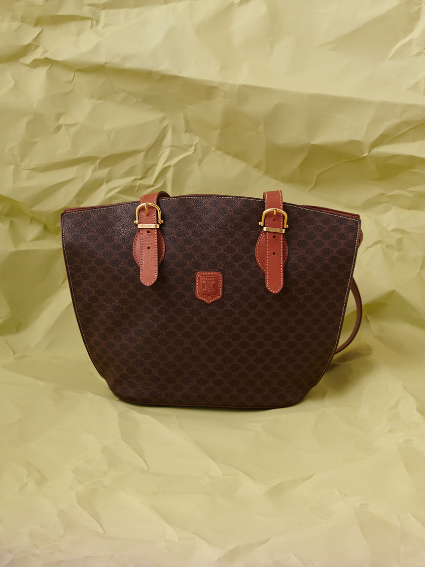 CELINE マカダム モノグラムトート LILY BROWN リリーブラウン CELINE マカダムモノグラムトート(ヴィンテージバッグ)｜ヴィンテージ
